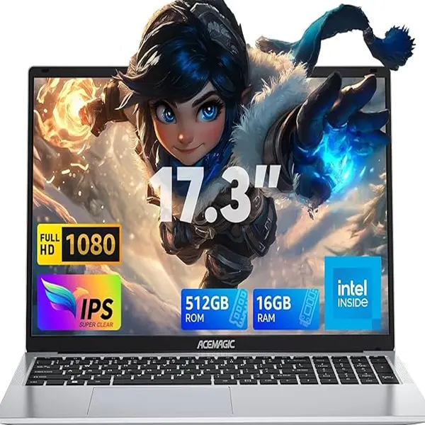 ACEMAGIC 17.3-inch laptop, 16GB DDR4 RAM 512GB SSD, Alder Lake N97